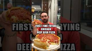 First Time Trying Chicago Deep Dish Pizza shorts [upl. by Keefer]