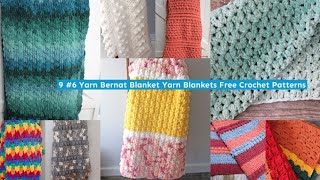 9 Bernat Yarn Super Bulky Learn to Make Throws Chunky Blanket Yarn Crochet Patterns [upl. by Lonnard]