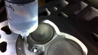 How To LS1 DIY Head Combustion Chamber Measure CC  Valve Seat Seal Test [upl. by Ivan]