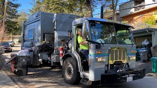 California Waste Solutions Peterbilt 320 McNeilus MA 144 [upl. by Nerek884]