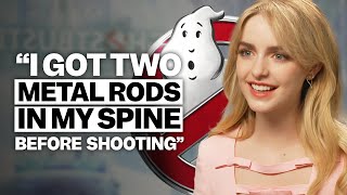 GHOSTBUSTERS Mckenna Grace on spinal surgery unusual crushes and James Acaster CONTAINS SPOILERS [upl. by Oicor]