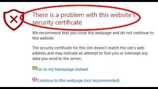 how to fix there is a problem with this websites security certificate errors [upl. by Ettesyl]