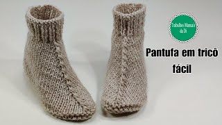 Pantufas em tricô fácil [upl. by Allerie889]