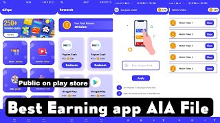 Best ⚜️ Earning App Aia File  New Earning App Aia File With admin panel unity fbadmob niotron aia [upl. by Blinni]