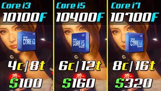 i3 10100F vs i5 10400F vs i7 10700F  RTX 3080  1440p  Gaming Test [upl. by Us]