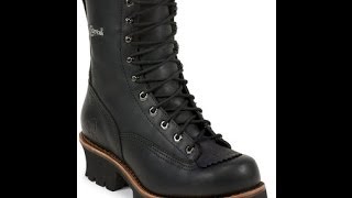 73111 Chippewa Mens Lace Up Safety Logger Boots  Black [upl. by Suivatnom938]