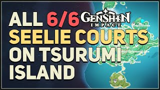 All 6 Seelie Courts on Tsurumi Island Genshin Impact [upl. by Nonrev]