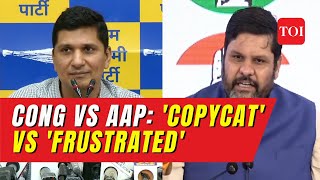 ‘Copycat’ vs ‘frustrated’ Congress and AAPs war of words continues both parties trade allegations [upl. by Xam470]