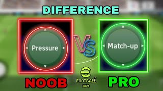 BEGINNER TO PRO eFootball 2024 Use MATCHUP AND PRESSURE STYLE IN CORRECT WAY QUICK GUIDE [upl. by Rema]