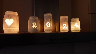 Lichtgläser Silvester 2024 diy tutorial anleitung silvester heart romantic romance [upl. by Dorine404]