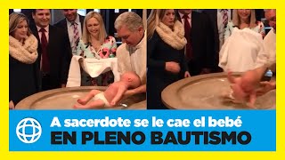 A sacerdote se le cae el bebé en pleno bautizo [upl. by Pacificia]