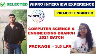 Wipro Interview Experience  Project Engineer Interview Experience  35 LPA [upl. by Ehpotsirhc84]