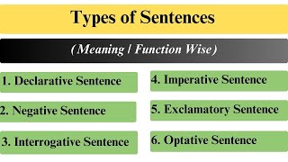 13 Types of Sentences Function Wise  Meaning Wise  Explanation with examples [upl. by Alice]