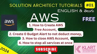 04 AWS Solution Architect Made Simple Tutorials  How to Create Free Account in AWS Create Budget [upl. by Pennie]