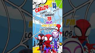 Invitación de Cumpleaños Spidey invitacionesdecumpleaños cumpleaños invitacionesanimadas [upl. by Dutch]