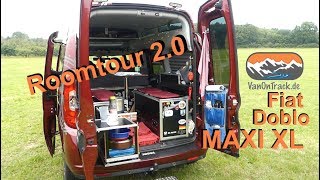 Roomtour 20 Ausbau zum Campervan Fiat Doblo Maxi XL selbst gebaut DIY micro Camper Conversion [upl. by Arym]