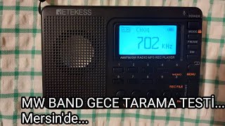 RETEKESS V115 MW BAND GECE SCAN TEST [upl. by Tove548]