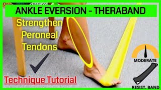 Ankle Eversion With Resistance Band Strengthening Exercise Tutorial  ONLINE PHYSIO EXERCISES [upl. by Nevla]