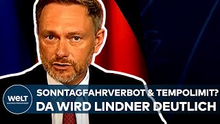 CHRISTIAN LINDNER Sonntagfahrverbot und Tempolimit Da wird der Finanzminister deutlich I Interview [upl. by Seavey]