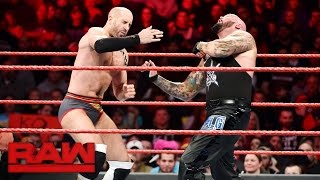 Cesaro vs Luke Gallows Raw Jan 23 2017 [upl. by Dnomaj]