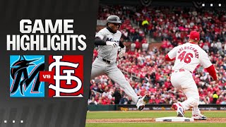 Marlins vs Cardinals Game Highlights 4424  MLB Highlights [upl. by Riggs568]