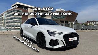 Audi A3 35 TFSI Test  2CR Stage2 15 TSI 200 HP 320 NM Tork  Detaylı İnceleme  220 KMH Hızlanma [upl. by Anitteb]