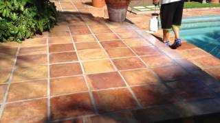 Clear coating applied to Mexican Tile [upl. by Yorker]