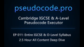 IGCSE amp OLevel Pseudocode Entire Syllabus  Variables Arrays Modules Selection Iteration amp More [upl. by Duquette]