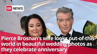 Pierce Brosnans wife looks outofthisworld in beautiful wedding photos as they celebrate anniversary [upl. by Haerr]