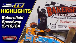 Bakersfield Speedway Highlights  51824 [upl. by Ovatsug157]