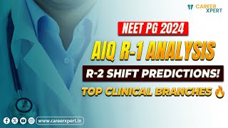 NEET PG2024 COMPLETE ANALYSIS OF AIQ R1 WITH EXPECTED SHIFT IN R2  TOP TREND OF CLINICAL BRANCHES [upl. by Notterb]