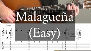 MALAGUENA  Easy Arrangement  Full Tutorial with TAB  Fingerstyle Guitar [upl. by Atinej]