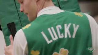 Babson Basketball vs Lasell Halftime Performance by Boston Celtics Mascot Lucky [upl. by Akemor]