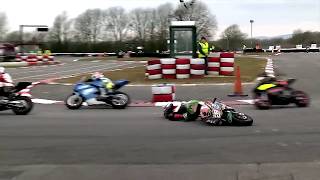 Crash Race Incidents from the British Karting amp Minibikes Championships Rd 1s 2018 [upl. by Atoiganap]