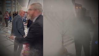 Politician Extinguishes Menorah at Hanukkah Ceremony [upl. by Sura]