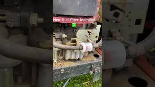 New fuel filter installed ✅ youtube youtubeshorts diy husqvarna mower rider repair work [upl. by Caswell]