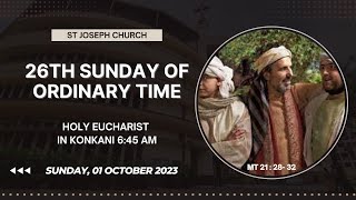 Sunday Live Holy Eucharist in Konkani  Mass  645 am 1st Oct 2023 St Joseph Church Mira Road [upl. by Beata]