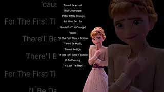 For The First Time In Forever Frozen Lyrics music shorts lyrics [upl. by Nirrok]