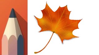 Easy Drawing Autumn Leaf  Autodesk Sketchbook Tutorial  Leaf Drawing [upl. by Nwadal644]