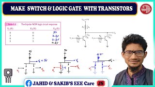 Using Transistor as Switch amp Logic Gates  Problem solving  BJT  BD EEE Job Prep  Sakib [upl. by Grayce]