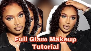 FULL GLAM Makeup Tutorial 💄Full coverage Long lasting Makeup cut crease etc [upl. by Leahcym]