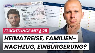 Flüchtlinge mit § 25 AufenthG Heimatreise Familiennachzug Einbürgerung erlaubt [upl. by Walling]