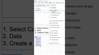 How to Sort Date in Google Sheets googlesheets googlesheetstutorial [upl. by Ynohtnanhoj]