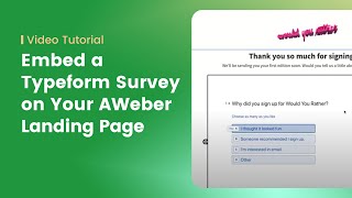 How to embed a Typeform Survey on a landing page [upl. by Yecnay]