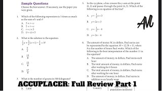 Haven’t been in school in forever Pass your college entrance test Accuplacer Math Test Part 1 [upl. by Naujet]