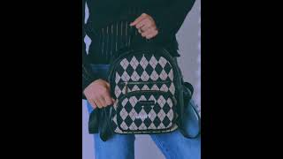 David Jones Argyle Pattern PU Leather Backpack [upl. by Lammond]