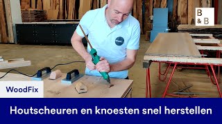 Houtscheuren en knoesten snel herstellen met WoodFix [upl. by Larkins894]