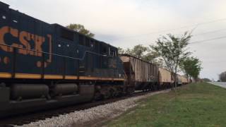 CSX unit grain train at Pendergrass GA [upl. by Cuthburt]