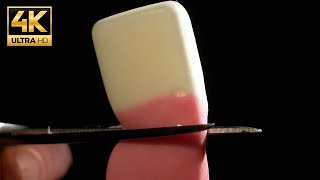 Cutting a GUMMY in 4K MACRO asmr satisfying closeup [upl. by Savage]