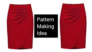 Simple Skirt Illustration Pattern Making Idea [upl. by Quintie]